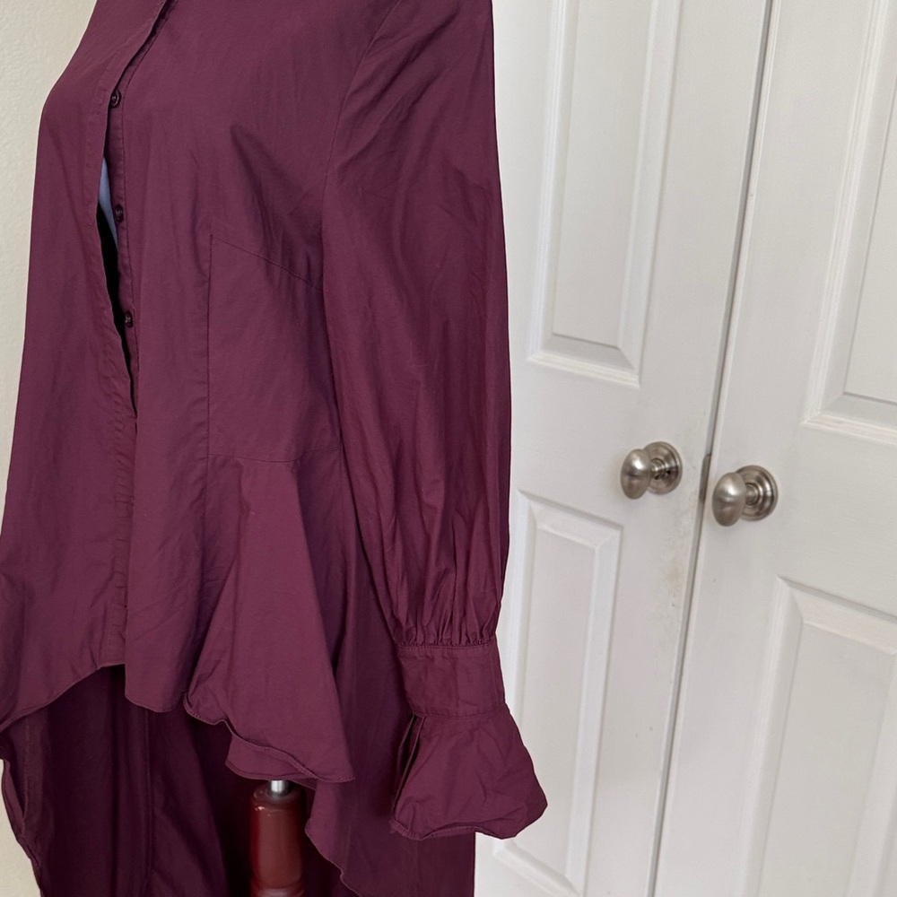 Asymmetrical Burgundy Top - Picture 5 of 10